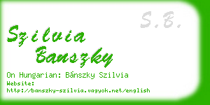 szilvia banszky business card