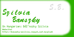 szilvia banszky business card